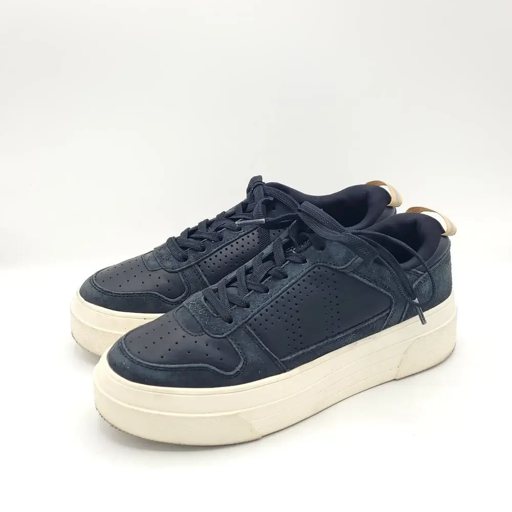 B42 Le Tigre Midtown Women's Black Suede Low Top Platform Sneakers Size 7.5